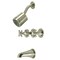 Kingston Brass KBX8138BX Three-Handle Tub and Shower Faucet, Brushed Nickel KBX8138BX - alternate 1